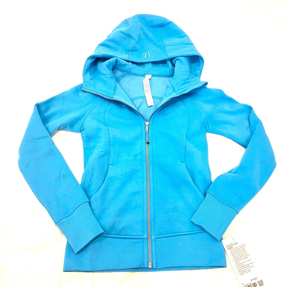 NWT Lululemon Full Zip Scuba hoodie blue size 4
